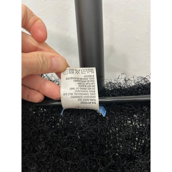 Fraiche Black Fuzzy Knit Long Sleeve Scoop Neck Sweater Size S - Picture 6 of 8